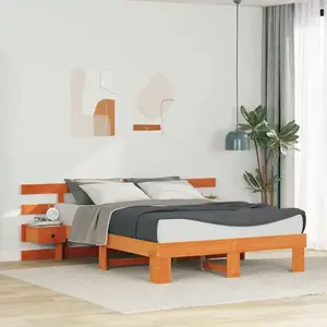 vidaXL Cadre de lit avec tiroir Marron 140 x 200 cm pas cher
