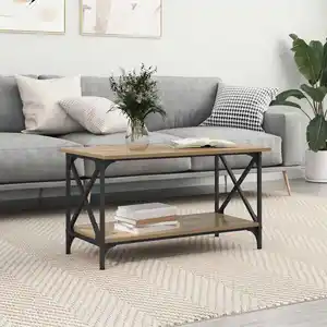 vidaXL Table basse chêne artisanal 80 x 45 x 45.5 cm Bois d'ingénierie pas cher