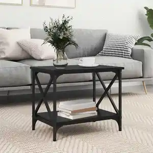 vidaXL Table d'appoint Chêne noir 55 x 38 x 45 cm Bois d'ingénierie pas cher