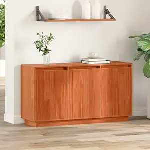Buffet Marron 111 X 34 X 60 Cm Bois De Pin Massif Vidaxl pas cher