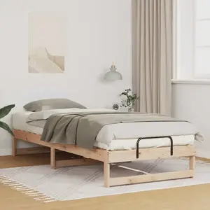vidaXL Cadre de lit avec poignées de transport Marron 100 x 220 cm pas cher