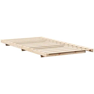 vidaXL Cadre de lit surélevé Marron 75 x 190 cm Bois massif en pin pas cher