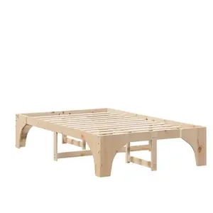 vidaXL Vidaxl Cadre De Lit Surélevé Marron 120 X 190 Cm Bois De Pin pas cher
