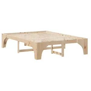 vidaXL Vidaxl Cadre De Lit Surélevé Marron 160 X 200 Cm Bois Massif En Pin pas cher