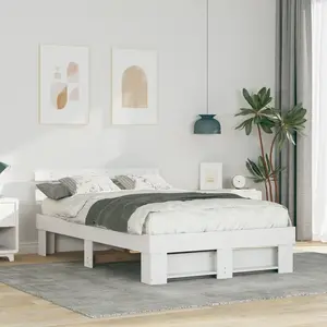 vidaXL Vidaxl Cadre De Lit Blanc 120 X 190 Cm Bois De Pin Massif pas cher
