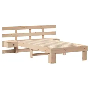 Cadre De Lit Avec Tiroir Marron 90 X 200 Cm Bois Massif En Pin Vidaxl pas cher