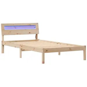 vidaXL Cadre de lit Marron 90 x 190 cm Bois de pin massif pas cher