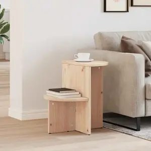 vidaXL Table d'appoint Naturel 50 x 40 x 50 cm Bois de pin massif pas cher