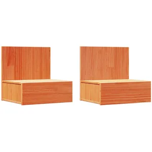 vidaXL Table de Nuit Murale 2 pcs Marron cire 42 x 32,5 x 40 cm pas cher