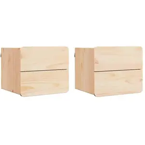 Table De Chevet 2 Pcs Marron 39 X 34 X 33 Cm Bois De Pin Massif Vidaxl pas cher