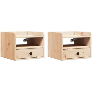 vidaXL Table de chevet avec tiroir 2 pcs Marron 38 x 36 x 29,5 cm pas cher