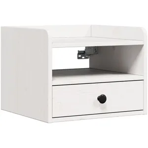 vidaXL Table de chevet Blanc 38 x 36 x 29,5 cm Bois de pin massif pas cher