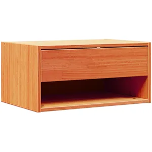 vidaXL Table de Nuit Murale 2 pcs Marron cire 50 x 32,5 x 24 cm pas cher