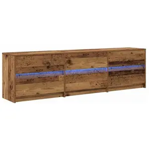 vidaXL Unites TV 2 pcs Bois Ancien 180 x 34 x 50 cm Bois d'ingénierie pas cher