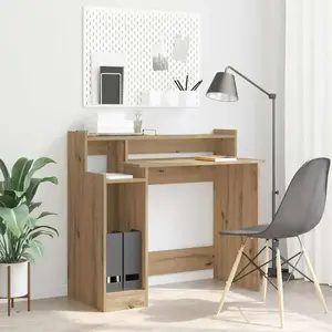 vidaXL Bureau chêne artisanal 97 x 45 x 90 cm Bois d'ingénierie pas cher