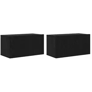 vidaXL Ensemble de Meubles TV Chêne Noir Bois d'ingénierie Petit pas cher