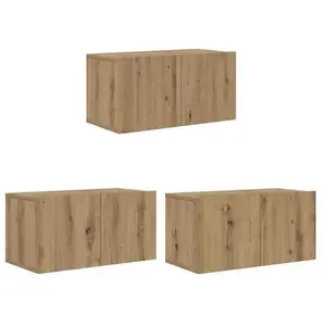 vidaXL Ensemble meuble TV Montage mural 3 pcs Marron 60 x 30 x 30 cm pas cher