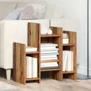 vidaXL Meuble d'appoint Bois ancien 60 x 26 x 60 cm Bois d'ingénierie pas cher