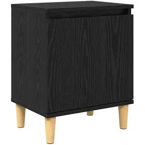 vidaXL Table de chevet en chêne noir Chêne noir Bois d'ingénierie pas cher