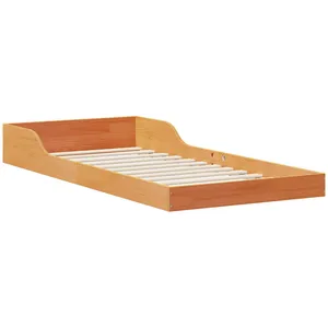 vidaXL Cadre de lit Marron cire 100 x 200 cm Bois massif en pin pas cher