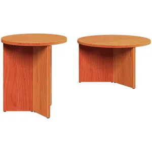 vidaXL Ensemble de tables basses 2 pcs Marron cire 49 x 49 x 28 cm pas cher