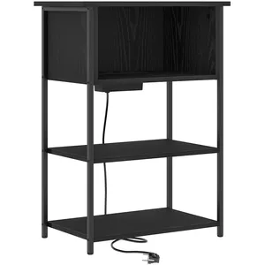 vidaXL Cabinet de chevet Chêne noir 55 x 31 x 76 cm Bois d'ingénierie pas cher
