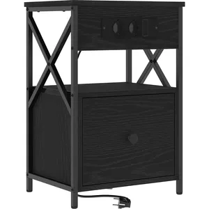 vidaXL Cabinet de chevet Chêne noir 40 x 31 x 60 cm Bois d'ingénierie pas cher