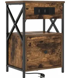 vidaXL Cabinet de chevet Chêne fumé 40 x 31 x 60 cm Bois d'ingénierie pas cher