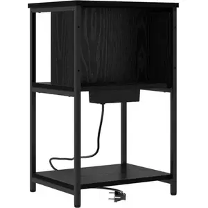 vidaXL Cabinet de chevet Chêne noir 38 x 31 x 61 cm Bois d'ingénierie pas cher