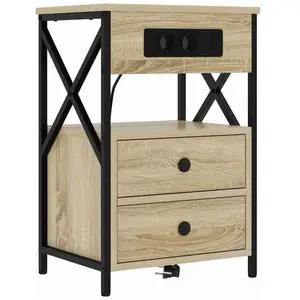 vidaXL Cabinet de chevet avec tiroir Chêne sonoma 40 x 31 x 60 cm pas cher