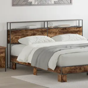 vidaXL Tête de lit de rangement Chêne fumé 200 cm Bois d'ingénierie pas cher