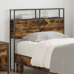 vidaXL Tête de lit de rangement Chêne fumé 80 cm Bois d'ingénierie pas cher