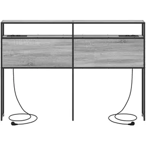 vidaXL Tête de lit de rangement Gris sonoma 135 cm Bois d'ingénierie pas cher
