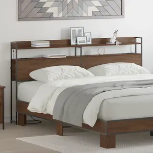 vidaXL Tête de lit de rangement Chêne marron 200 cm Bois d'ingénierie pas cher
