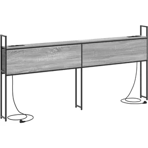 vidaXL Tête de lit de rangement Sonoma gris 200 cm Bois d'ingénierie pas cher