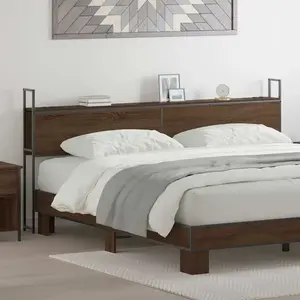 vidaXL Tête de lit de rangement Chêne marron 180 cm Bois d'ingénierie pas cher