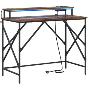 vidaXL Bureau Chêne fumé 100 x 50 x 86.5 cm Bois d'ingénierie pas cher