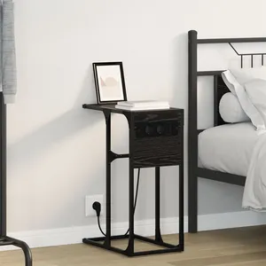 vidaXL Table de chevet Chêne noir 41.5 x 26 x 60.5 cm pas cher