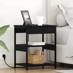 Vidaxl cabinet de chevet chêne noir 41 x 31 x 51 cm bois d'ingénierie pas cher