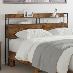 vidaXL Tête de lit de rangement Chêne fumé 150 cm Bois d'ingénierie pas cher