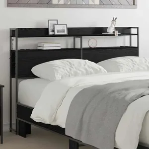 vidaXL Tête de lit de rangement Chêne noir 140 cm Bois d'ingénierie pas cher