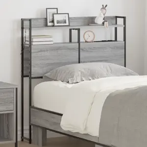 vidaXL Tête de lit de rangement Sonoma gris 75 cm Bois d'ingénierie pas cher