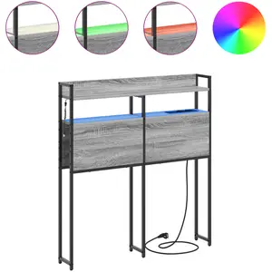 vidaXL Tête de lit de rangement Gris sonoma 80 cm Bois d'ingénierie pas cher
