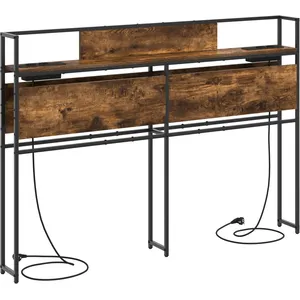 vidaXL Tête de lit de rangement Chêne fumé 120 cm Bois d'ingénierie pas cher