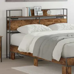 vidaXL Tête de lit de rangement Chêne fumé 160 cm Bois d'ingénierie pas cher