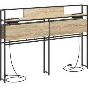 vidaXL Tête de lit de rangement Chêne sonoma 150 cm Bois d'ingénierie pas cher
