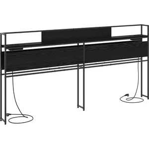 vidaXL Tête de lit de rangement Chêne noir 200 cm Bois d'ingénierie pas cher