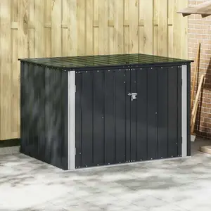 vidaXL Coffre de jardin noir 151,5 x 107 x 100 cm Acier