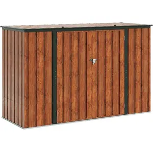 vidaXL Boîte de rangement pour le jardin Brun 214 x 82 x 132 cm Acier