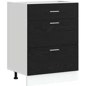 Comparateur de prix : vidaXL vidaXL Meuble de cuisine bas Riga Chêne noir 60 x 46 x 81,5 cm